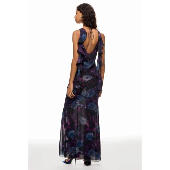 ROTATE Birger Christensen Floral Chiffon Gown Size 12 (Retails $430) - Picture 3 of 8